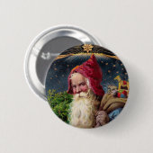 Santa Claus Ronde Button 5,7 Cm (Voorkant /achterkant)
