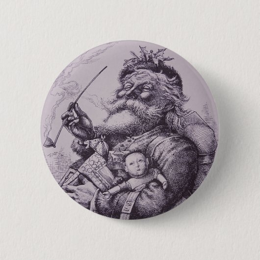 Santa Claus Ronde Button 5,7 Cm (Voorkant)