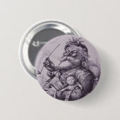 Santa Claus Ronde Button 5,7 Cm (Voorkant /achterkant)