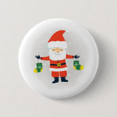 Santa Claus Ronde Button 5,7 Cm (Voorkant)