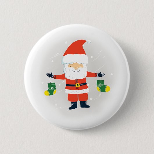 Santa Claus Ronde Button 5,7 Cm (Voorkant)