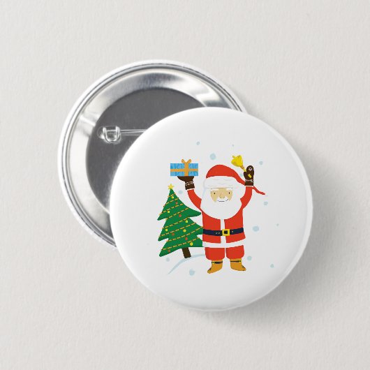 Santa Claus Ronde Button 5,7 Cm (Voorkant /achterkant)