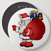 SANTA CLAUS RONDE BUTTON 6,0 CM (Voorkant /achterkant)