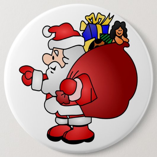 SANTA CLAUS RONDE BUTTON 6,0 CM (Voorkant)