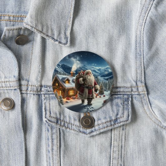 Santa Claus Ronde Button 7,6 Cm (In situ)