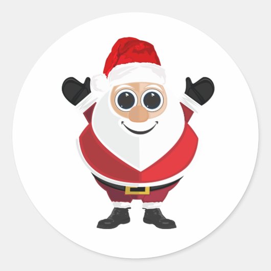 Santa Claus Ronde Sticker (Voorkant)