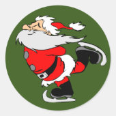 Santa claus ronde sticker (Voorkant)