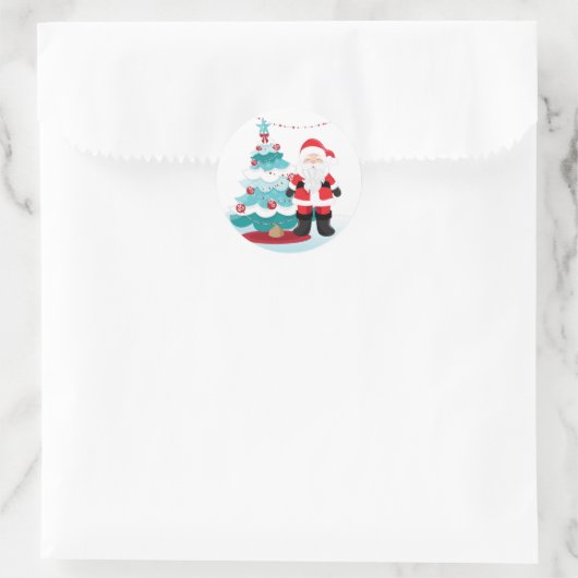 Santa Claus Ronde Sticker (Tas)