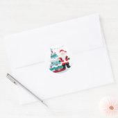Santa Claus Ronde Sticker (Envelop)