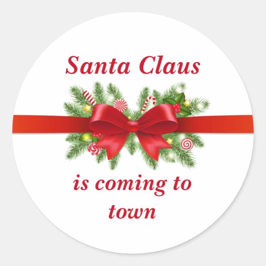 Santa Claus Ronde Sticker (Voorkant)