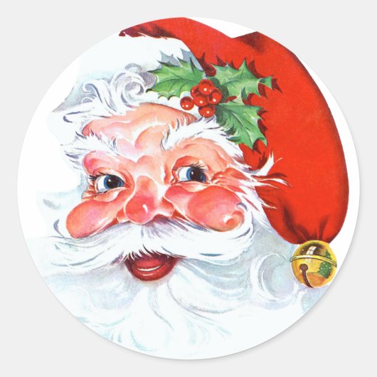 Santa Claus Ronde Sticker (Voorkant)