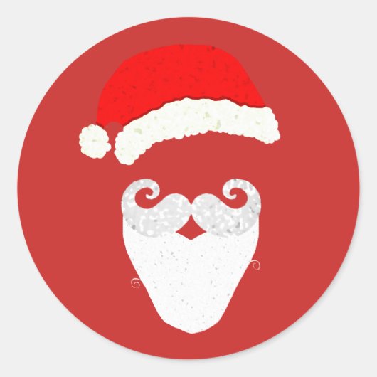 Santa Claus. Ronde Sticker (Voorkant)