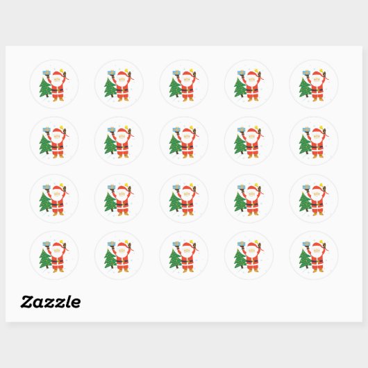 Santa Claus Ronde Sticker (Vel)