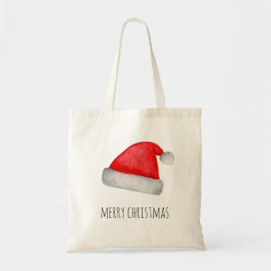 Santa Claus. Rood pet. Gelukkig kerstfeest. Vakant Tote Bag