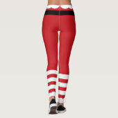 Santa Claus Rood & Wit Kerst Leggings (Achterkant)