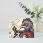 SANTA CLAUS ROOKING ONTWERP FEESTDAGENKAART (Staand voorkant)