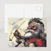 SANTA CLAUS ROOKING ONTWERP FEESTDAGENKAART (Voorkant / Achterkant)