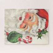 Santa Claus Rosy Cheeks Holding Candy Cane Jigsee Legpuzzel (Horizontaal)