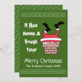 Santa Claus Rough Year Merry kerst Feestdagenkaart (Voorkant / Achterkant)