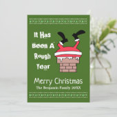 Santa Claus Rough Year Merry kerst Feestdagenkaart (Staand voorkant)