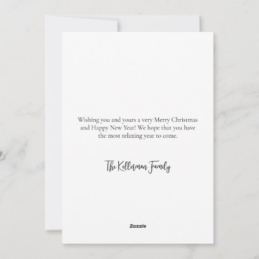 Santa Claus Roze Kerstmis Feestdagenkaart (Achterkant)