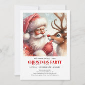 Santa Claus Rudolph Christmas Festive Winter Party Kaart (Voorkant)