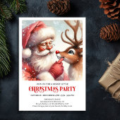 Santa Claus Rudolph Christmas Festive Winter Party Kaart