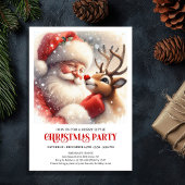 Santa Claus Rudolph Christmas Joyful Winter Party Kaart