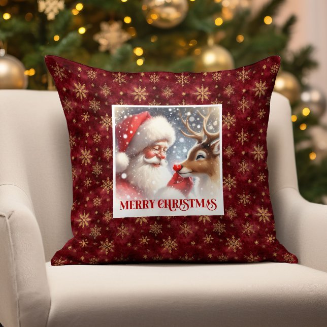 Santa Claus Rudolph Christmas Pillow Festive Accen Kussen (Santa Claus Rudolph Christmas Pillow Festive Accent

)