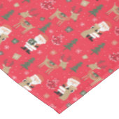 Santa Claus Rudolph en kerstbomen Tafelkleed (Gekanteld)