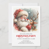 Santa Claus Rudolph Festive Holiday Family Party  Kaart (Voorkant)