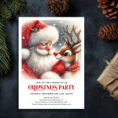 Santa Claus Rudolph Holiday Winter Party Celebrate Kaart