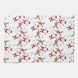 Santa Claus Rudolph The Red Nosed Reindeer Pattern Theedoek
