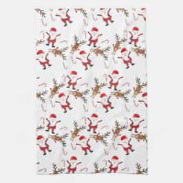 Santa Claus Rudolph The Red Nosed Reindeer Pattern Theedoek