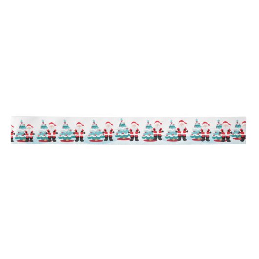 Santa Claus Satin Ribbon Satijnen Lint (Voorkant)
