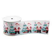 Santa Claus Satin Ribbon Satijnen Lint (Spoel)