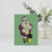 Santa Claus Saxophone Feestdagenkaart (Staand voorkant)