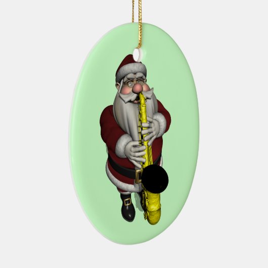 Santa Claus Saxophone-speler Keramisch Ornament (Rechts)