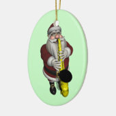 Santa Claus Saxophone-speler Keramisch Ornament (Links)