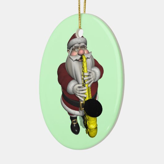 Santa Claus Saxophone-speler Keramisch Ornament (Links)