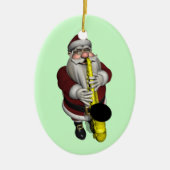 Santa Claus Saxophone-speler Keramisch Ornament (Voorkant)