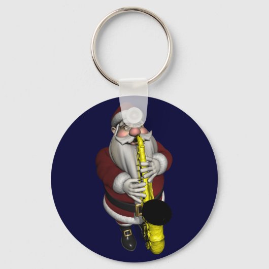 Santa Claus Saxophone-speler Sleutelhanger (Voorkant)