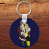 Santa Claus Saxophone-speler Sleutelhanger (Voorkant)