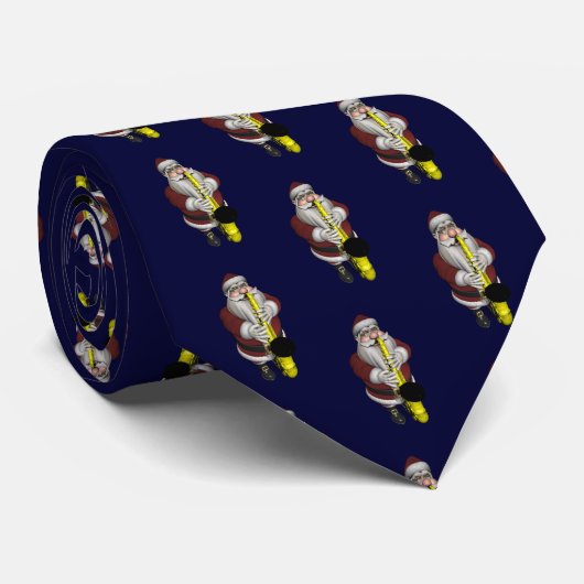 Santa Claus Saxophone-speler Stropdas (Opgerold)