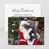 Santa Claus Schattigee Puppy Zwarte Labrador Kerst Feestdagenkaart (Voorkant / Achterkant)