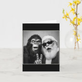 Santa Claus Selfie Bigfoot Christmas Funny Sasquat Kaart (Gele Bloem)