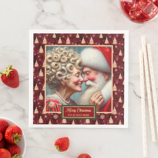 Santa Claus Servetten Rood Goud Groen Kerstthema (Insitu)