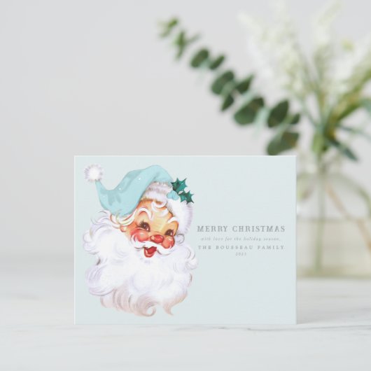 Santa Claus Shabby Chic Vakantie Briefkaart (Staand voorkant)