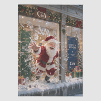 Santa Claus shattered-glass illusion Tissuepapier