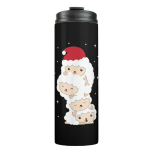 Santa Claus Sheep Christmas Lamb Farm Animals Gift Thermosbeker